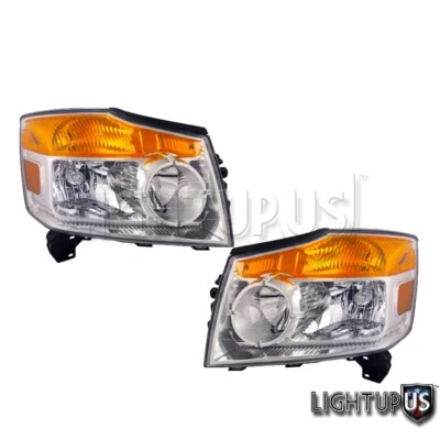 Fits 2008-2014 Nissan Armada Left Right Sides Pair Headlights Headlamps Foto 1 de 2