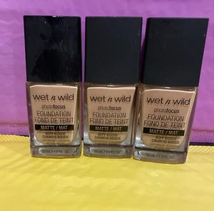 3 Wet N Wild Photo Focus Foundation Matte Buff Bisque 366C 1 Fl Oz - Picture 1 of 3