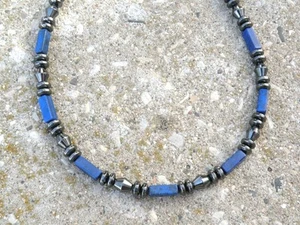 Men’s Women’s Magnetic Hematite LAPIS 4x13 Bracelet Anklet Necklace - Picture 1 of 5