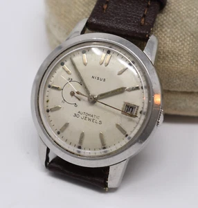 Vintage NISUS Swiss 30j Automatic Power Reserve Indicator & Date Permutator - Picture 1 of 8