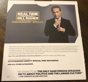 2019 HBO EMMY DVD REAL TIME WITH BILL MAHER SALMAN RUSHDIE BARBRA STREISAND - Picture 1 of 2