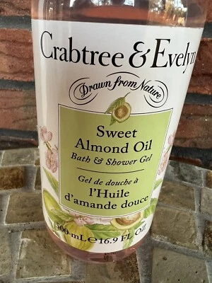 Crabtree & Evelyn Sweet Almond Oil Bath Shower Gel 16.9 oz Jumbo Size New - Image 1 of 4