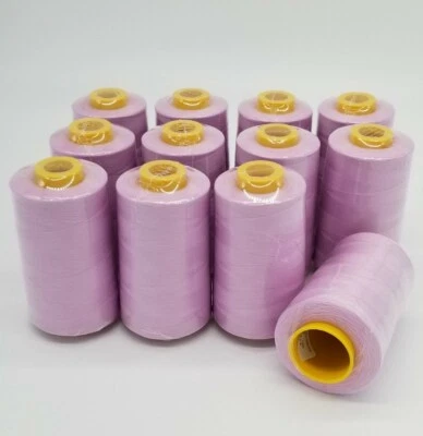 (12) Lilac Serger Thread Cones – 6000 Yards Each – T27 S/2 Overlock Sewing - Image 1 of 4