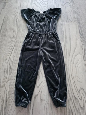 Gap Gray Velet Ruffles Sleeve 1 Piece Romper Long Pants 4T - Image 1 of 2