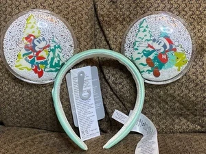 NWT Mickey Minnie Christmas Holiday Snow Globe Mouse Ears Headband 2022 - Picture 1 of 2