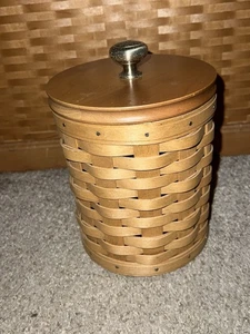 Longaberger kleiner Korb Kanister & Deckel mit Kunststoffeinsatz & Deckel 2003 ~ KOSTENLOSER VERSAND - Bild 1 von 5
