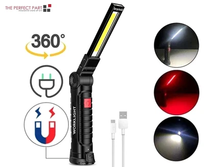 Rechargeable LED COB Work Light Mechanic Flashlight Lamp Magnetic Base Bright. - Image 1 of 4