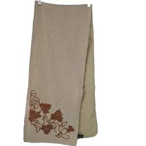 Nicole Miller Perlen Pailletten Leinenoptik Herbst Tischläufer 13,5 x 68 - Bild 1 von 10