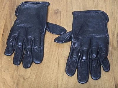 Guantes de cuero negros sin forro con nudillo pesado de colección nuevos stock antiguo pesados Foto 1 de 4