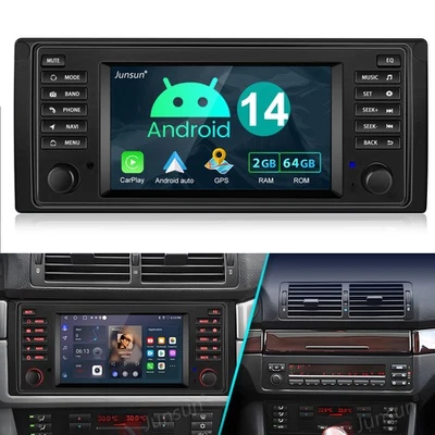 64GB Android 14 Autoradio Nav GPS Für BMW E53 X5 E39 WIFI NAVI BT Apple CarPlay - Bild 1 von 4