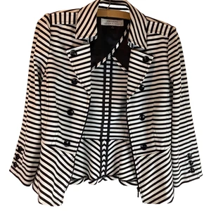 Blazer Tahari Arthur S. Levine blanco y negro a medida para mujer talla 4 - Imagen 1 de 10