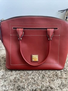 Dooney & Bourke Red Leather Beacon Domed Satchel Bag - Picture 1 of 11