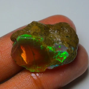 Großer Opal grob 17,80 Karat natürlicher äthiopischer Ölopal roh, Feueropal Edelstein - Bild 1 von 13