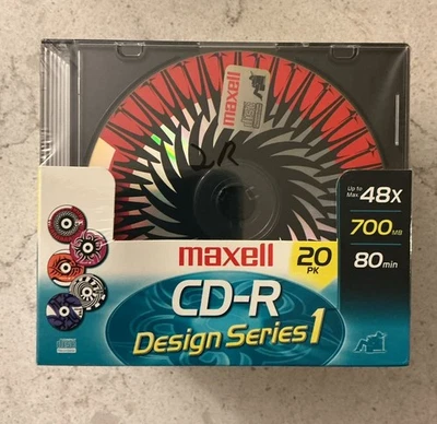 Maxell 20Pk Blank CD-R Series 1 Design Pack Slim Jewel Cases 80 Min 700mb 48x  - Image 1 of 4