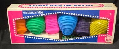 Juego de luces de plástico vintage Universal Lites molde soplado linterna fiesta patio #286-506 Foto 1 de 4