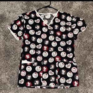 Hello Kitty Medical Scrub Top Women's Size Small - - Picture 1 of 1