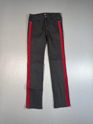 Pantalones de mezclilla a rayas rojos súper elásticos ajustados al tobillo Hudson Jeans para niñas 16 Kiera Foto 1 de 4