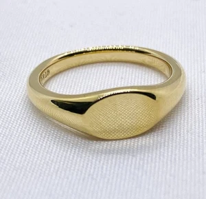 Tiffany & Co 18K Gold Micro Signet Ring Size 5 - Picture 1 of 9