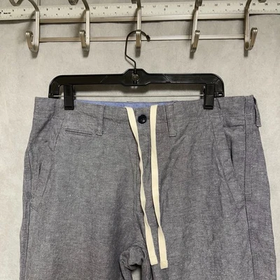 Banana Republic Pants Men's 32X29 Gray Blue Linen Blend Chambray Drawstrings - Image 1 of 4