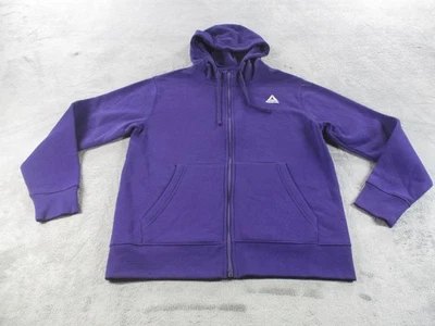 Reebok Hoodie Mens Medium Purple Full Zip Sweatshirt Classic Logo Pockets Gym - Image 1 of 4