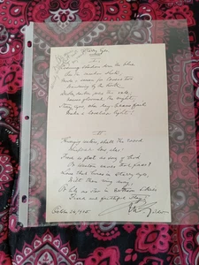 Richard Watson Gilder Unpublished Poem " Starry Eyes" 1905 Signed - Picture 1 of 3
