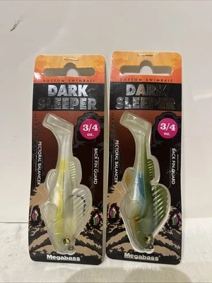 2 MEGABASS DARK SLEEPER 3.8 pulgadas 3/4 oz Shirauo/Hanahaze COLOR parte inferior SWIMBAIT Foto 1 de 4