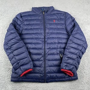 Polo Ralph Lauren Jacket Youth Extra Large Blue Down Puffer Coat Packable Boys - Picture 1 of 13