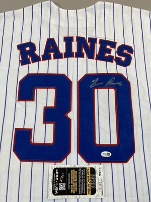 MONTREAL EXPOS- TIM RAINES AUTOGRAPH #30 MITCHELL & NESS JERSEY JSA CI33398 - Image 1 of 4