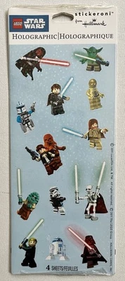 New Stickeroni LEGO Star Wars Holographic Sticker Pack Hallmark Light Sabers - Image 1 of 3