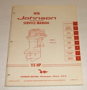 Johnson 1970 115 hp Service Manual Omc Outboard 115hp Repair Shop - Bild 1 von 7