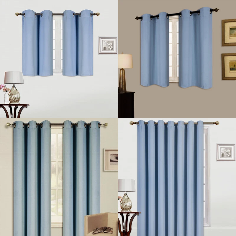 1/2ШТ 100% ЗАТЕМНЕНИЕ БЕЗ ПОДКЛАДКИ ТЯЖЕЛЫЕ ТОЛСТЫЕ ТЕПЛОВЫЕ ПАНЕЛИ ОКОННАЯ ЗАНАВЕСКА ОБРАБОТКА  - Изображение 1 из 4