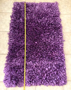 Lila Baumwolle Shag Teppich Shaggy Raggy Handgewebt Mandara Shag Teppich Größe 60"x40" - Bild 1 von 8