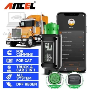 ANCEL HD100 Heavy Duty Truck Tool Full System DPF for Cummins For Detroit Engine - Picture 1 of 11