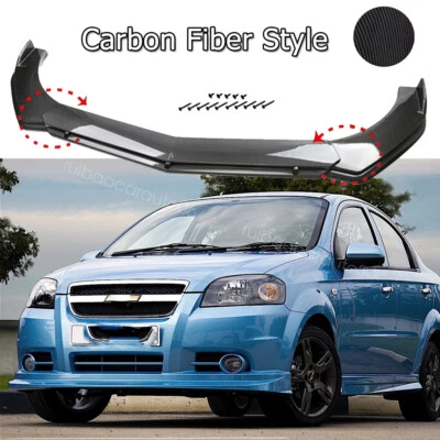 For Chevrolet Aveo Carbon Fiber Style Front Bumper Lip Splitter Spoiler Body Kit Foto 1 de 4