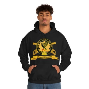 Hoodie - Army - 1st Cavalry Regiment w Br - Ribbon - Picture 1 of 5
