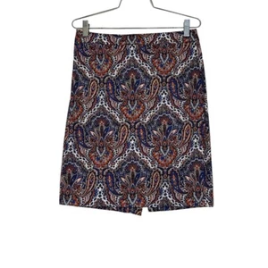 J Crew Factory The Pencil Skirt 4 Paisley Multi Color - Picture 1 of 10