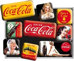 Nostalgic-Art Set di 9 Magneti Vintage Coca-Cola – Yellow – 83072 - Imagen 1 de 7