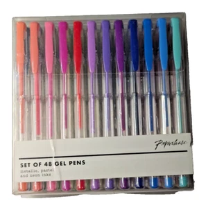JUEGO DE 48 BOLÍGRAFOS DE GEL PAPERCHASE - TINTAS METÁLICAS, PASTEL Y NEÓN COLORES MEZCLADOS NUEVO - Imagen 1 de 4