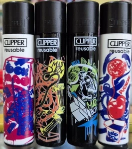 Accendini clipper large collezione completa MadBox set 1 ricaricabile 4 pez - Imagen 1 de 1