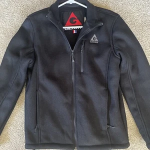 Gerry Black Heavy Textured Knit Men’s S Jacket Fleece Lined Full Zip Waffle EUC! - Picture 1 of 3