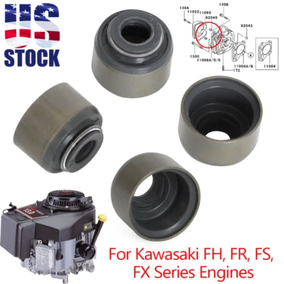 VROOMAUTOLY US For Kawasaki Valve Stem Seal Kit FH FR FS FX FH381V FH580V FR651V FX651V 4PCS