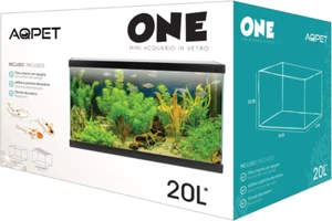 AQPET One Mini Acquario in Vetro Colore Nero 20 Litri Completo di Accessori 36x2 - Foto 1 di 7