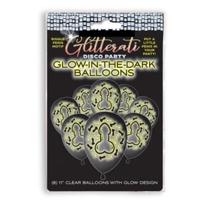 Glitterati Penis Glow 11" Balloons 8 Pack Bachelorette Party Favors - Picture 1 of 2