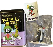 Looney Tunes 1997 Surprise Tin Marvin The Martian Box & Sticker W Sylvester Toy