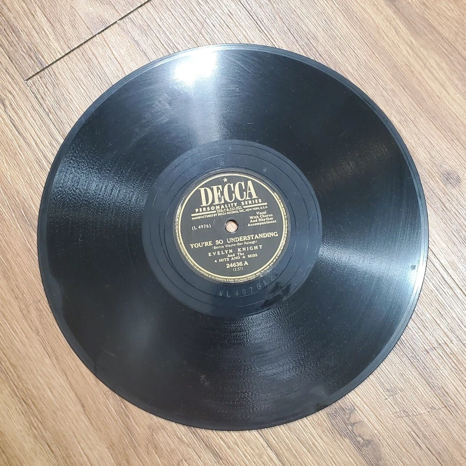 Evelyn Knight – You're So Understanding/It's Too Late Now 1949 Decca 24636 V+/V+ - Image 1 of 4
