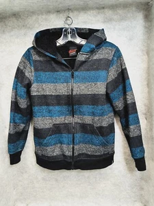 Tony Hawk Hoodie Mantel Full Zip schwarz blau gestreift Jungen Medium 34 Fleece - Bild 1 von 6