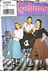 Simplicity HALLOWEEN Sewing Pattern Misses' Costumes Retro Circular Puddle Skirt - Picture 1 of 4