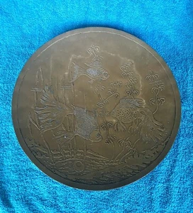 Messingteller - Wandteller - Große Messing Schale Fische Ø 32,5 cm - Handarbeit - Bild 1 von 6