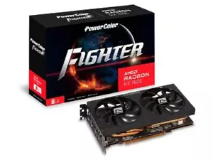 PowerColor Fighter Radeon RX 7600 8GB GDDR6 Graphics Card RX7600 8G-F - Picture 1 of 5