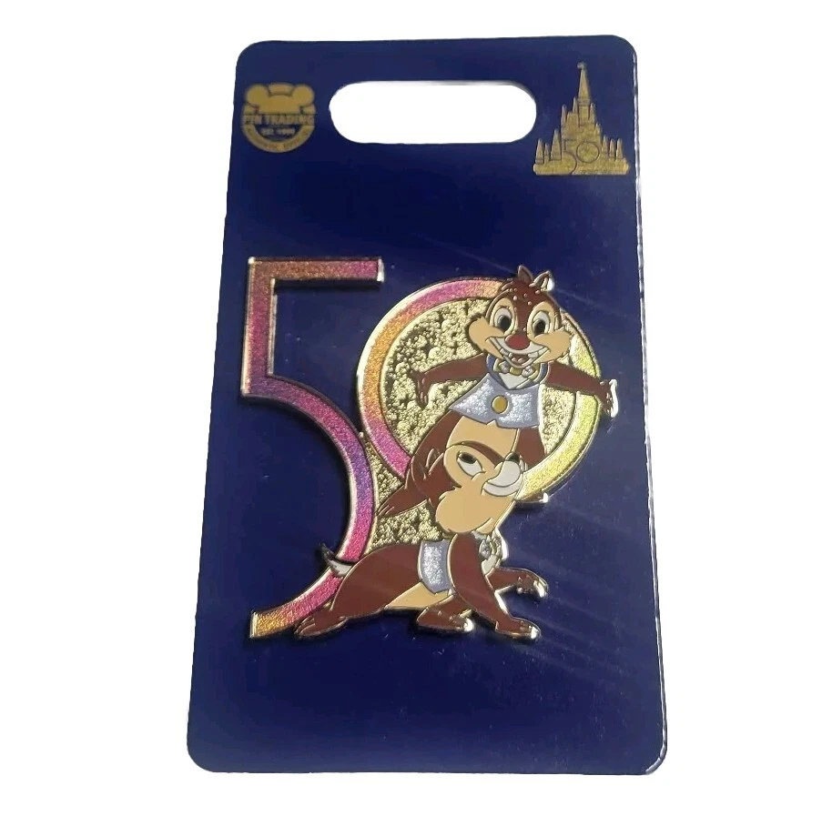 Walt Disney World Magic Kingdom 50th Anniversary Chip and Dale Walt Pin